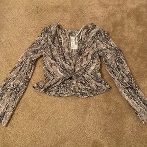 Papaya snakeskin top